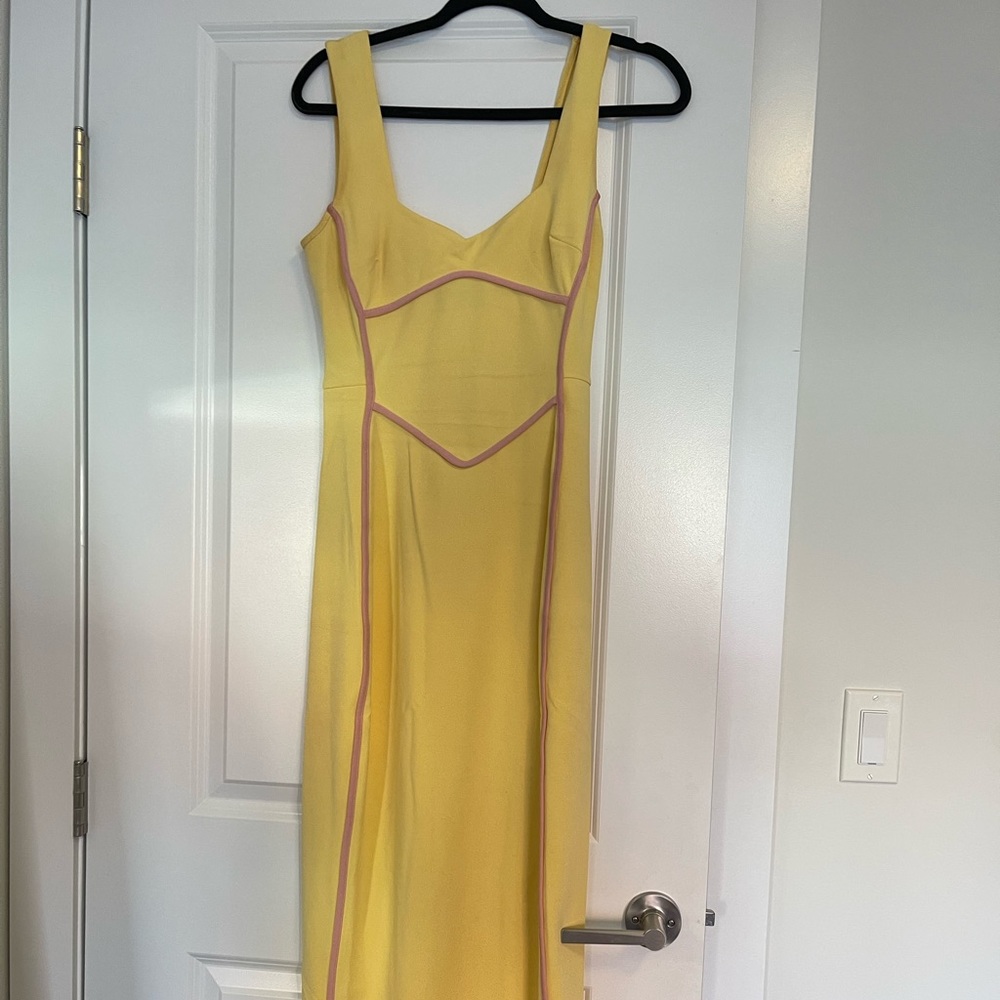 Hello Molly - yellow & pink maxi dress - size M